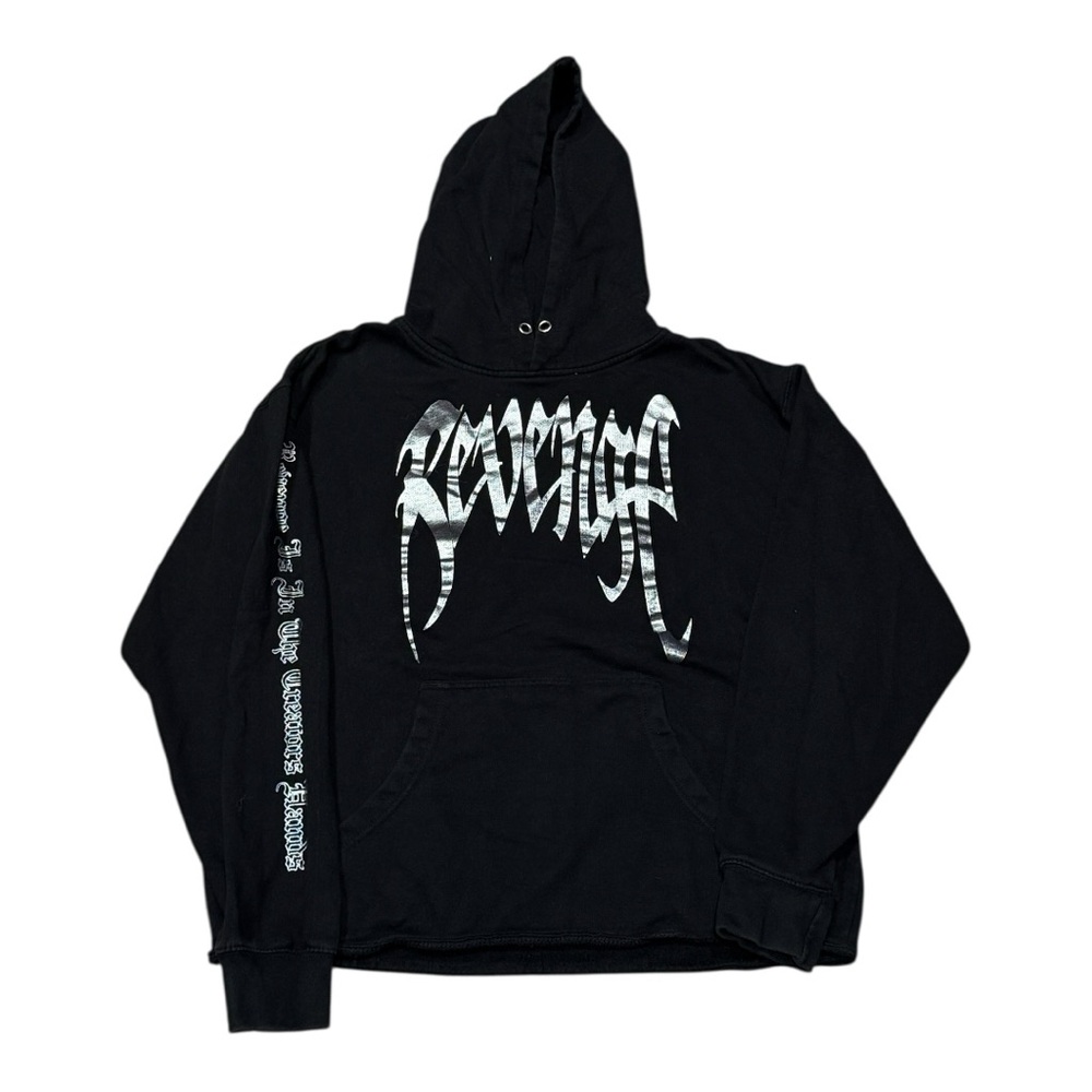 Revenge Metallic Skull Hoodie Sweatshirt Men’s Sz L